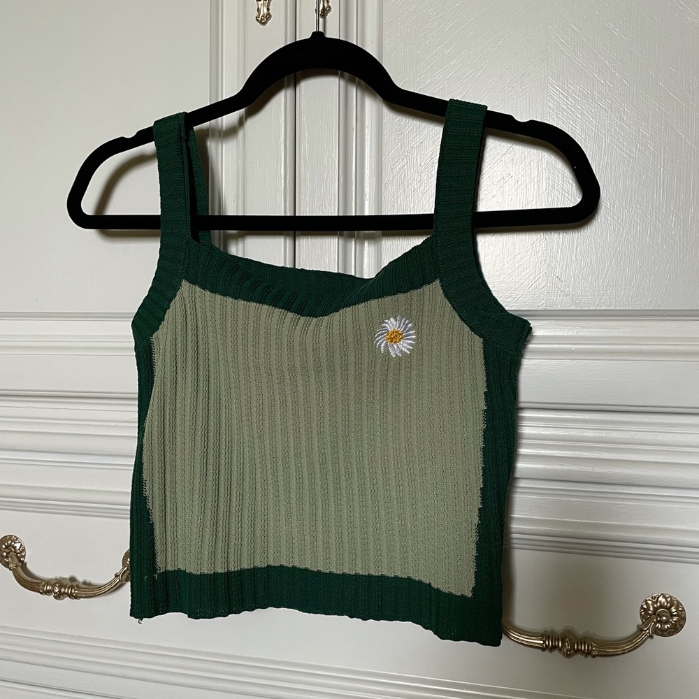 Green Knit Tank Top